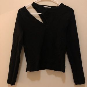 Ribbed cut out shoulder ribbed black Zara crop too